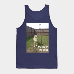 Hashtag Deep in Thought - Funny Puppy Thinking Tank Top